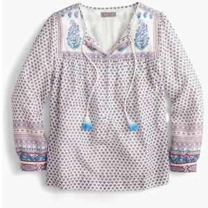 Floral Paisley Cotton Peasant Top